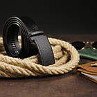 Ремінь чоловічий з автоматичною матовою чорної пряжкою Vintage 20303 Чорний, фото 6