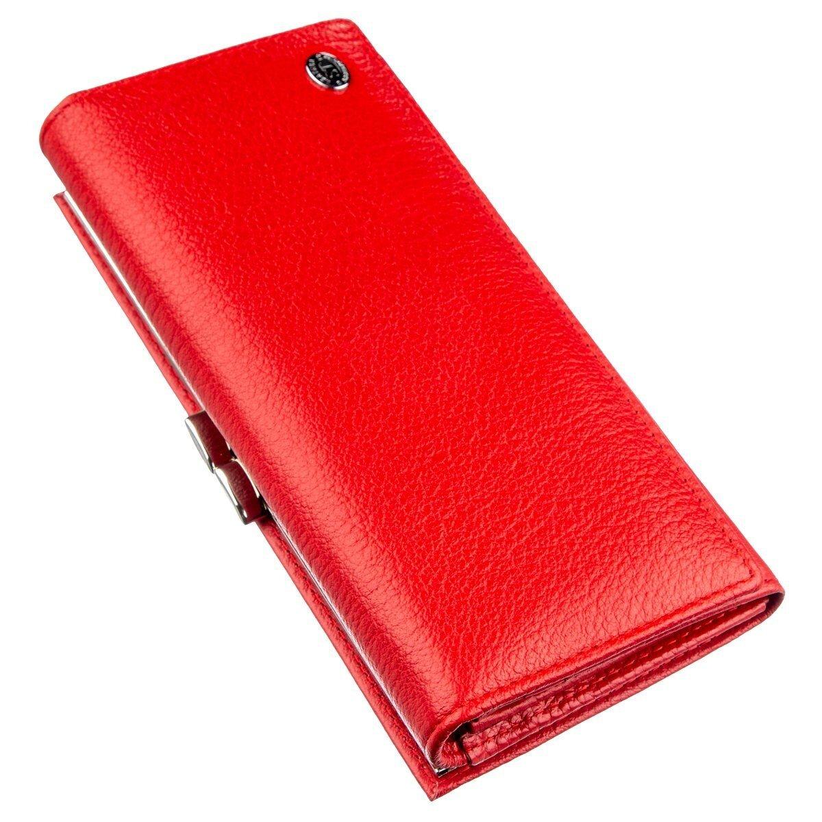 Жіночий гаманець з монетницьою на клямці ST Leather 18957 Червоний, фото 1