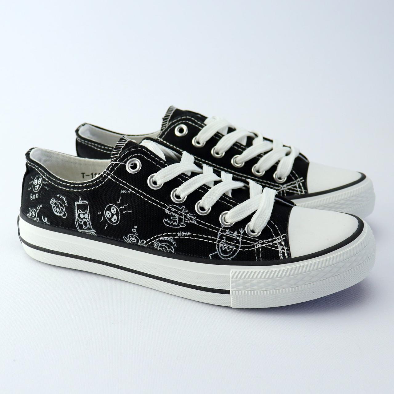 Чорні підліткові кеди для дітей текстильні Tom.m, фото 1