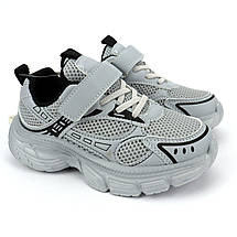 11487C Кросівки Том м сірі дитячі на липучці розмір, фото 3