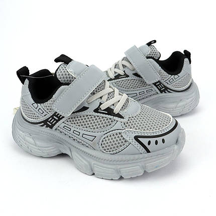 11487C Кросівки Том м сірі дитячі на липучці розмір, фото 1