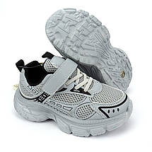 11487C Кросівки Том м сірі дитячі на липучці розмір, фото 5