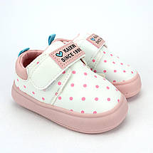 50961B Кросівки дитячі білі для дівчинки на липучці тм Томм, фото 3