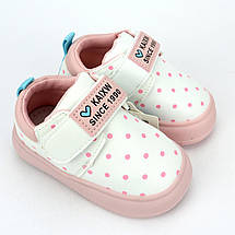 50961B Кросівки дитячі білі для дівчинки на липучці тм Томм, фото 4