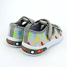 11504C Текстильні сірі капці для дітей кеди на липучках тм Tom.m, фото 4