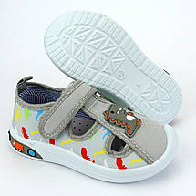 11504C Текстильні сірі капці для дітей кеди на липучках тм Tom.m, фото 5