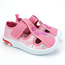 11510D Дитячі текстильні капці для дівчинки рожеві кеди тм Tom.m, фото 2