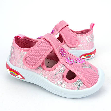 11510D Дитячі текстильні капці для дівчинки рожеві кеди тм Tom.m, фото 1