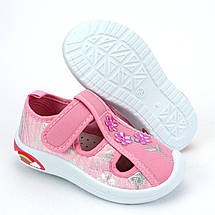 11510D Дитячі текстильні капці для дівчинки рожеві кеди тм Tom.m, фото 4