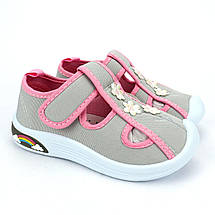 11510C Тапочки дитячі текстильні кеди для дівчинки на липучках тм Tom.m, фото 2