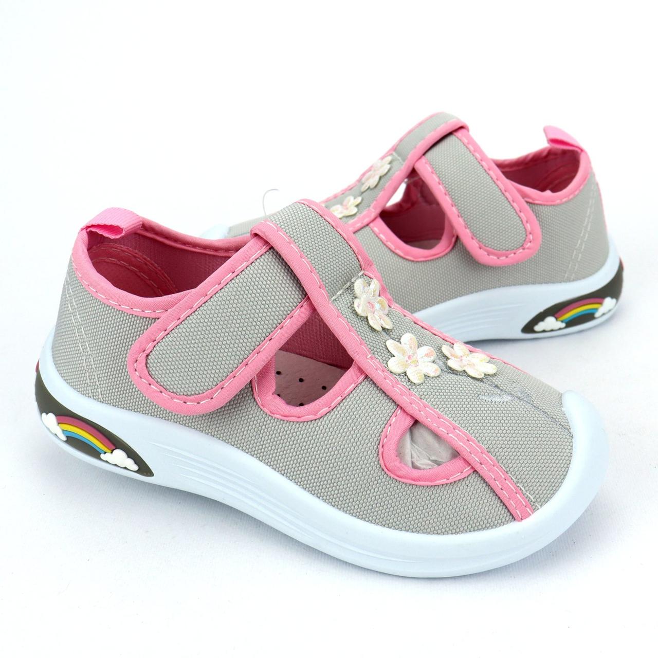 11510C Тапочки дитячі текстильні кеди для дівчинки на липучках тм Tom.m