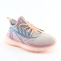 11563C Кросівки дитячі для дівчинки текстильні рожеві шнурки з фіксатором і тм Том.м розмір, фото 5