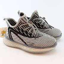 11563A Дитячі текстильні кросівки Tom M сірі шнурівка ізи розмір, фото 2