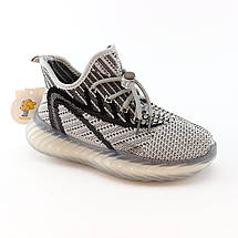 11563A Дитячі текстильні кросівки Tom M сірі шнурівка ізи розмір, фото 4