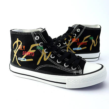 11174A Високі чорні підліткові кеди текстильні тм Том.м, фото 1