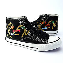 11174A Високі чорні підліткові кеди текстильні тм Том.м