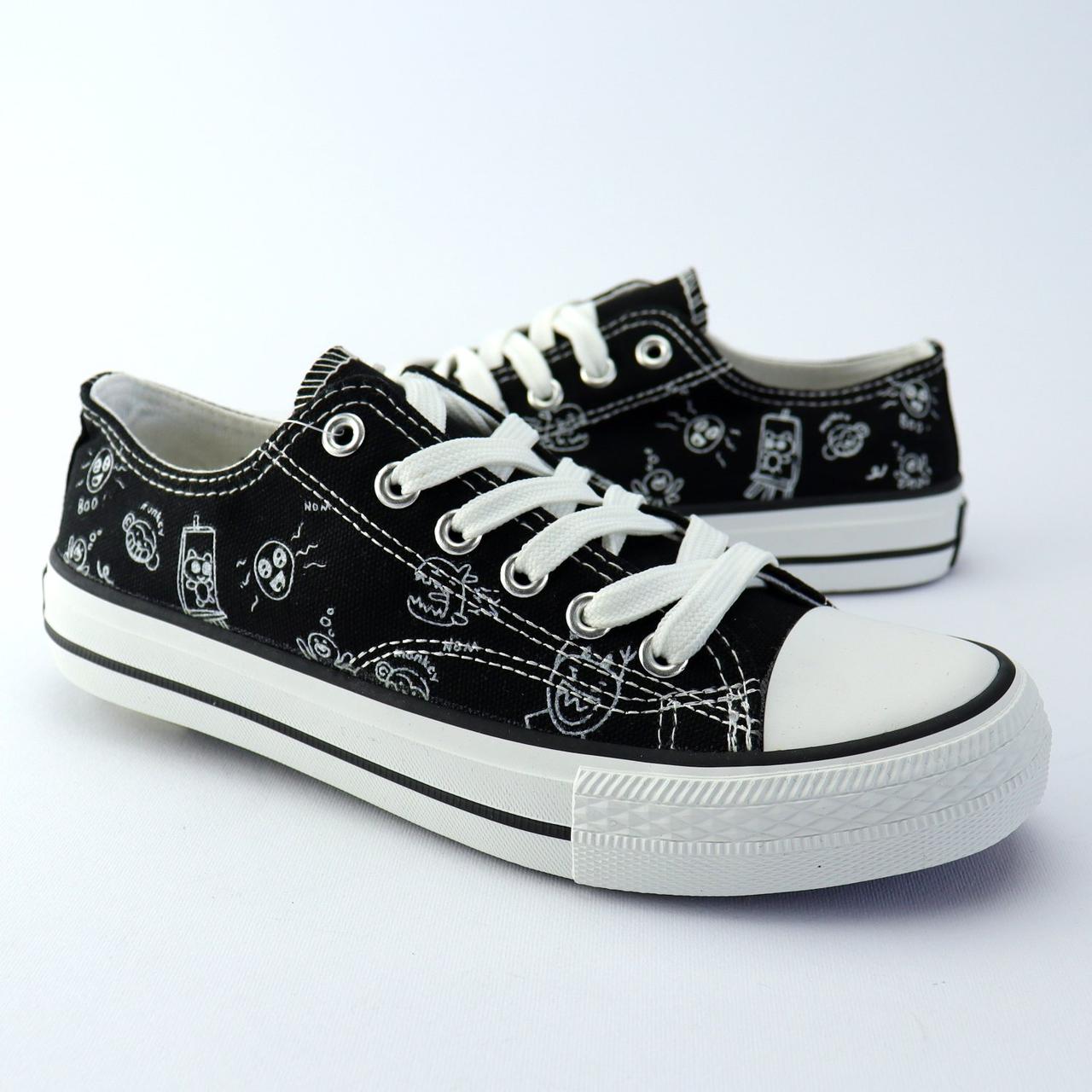 11175A Чорні підліткові кеди для дітей текстильні Tom.m