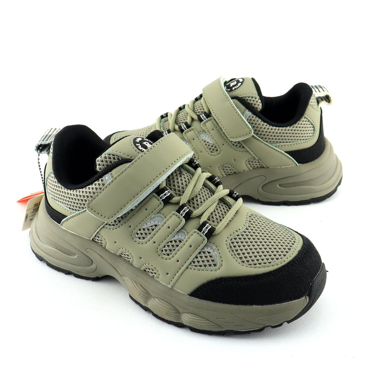 11566H Дитячі кросівки оливкові на липучці Тм Biki розмір