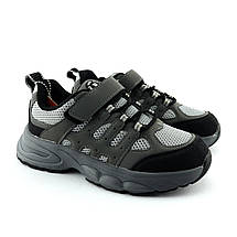 11566B Кросівки дитячі на хлопчика сірі на липучці Тм Biki розмір, фото 3