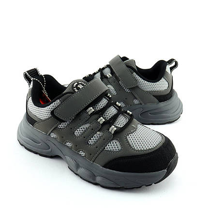 11566B Кросівки дитячі на хлопчика сірі на липучці Тм Biki розмір, фото 1