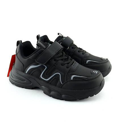 11608A Кросівки з липучками чорні дитячі тм розмір, фото 1