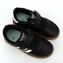 51029A Кросівки Томм чорні дитячі з білими смужками розмір, фото 4