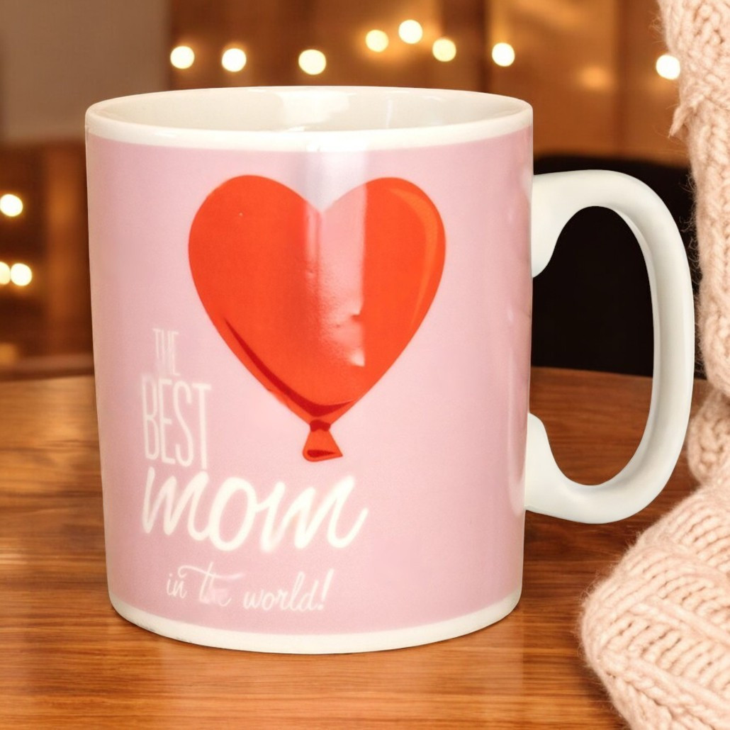 Велика кружка для мами "The Best MOM in the world", 1 літр, Рожева