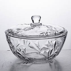 Салатниця скляна з кришкою 24 см під кришталь