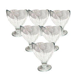 Набір креманок на ніжці 6 шт креманки скляні для десертів, морозива, желе набір 180 мл