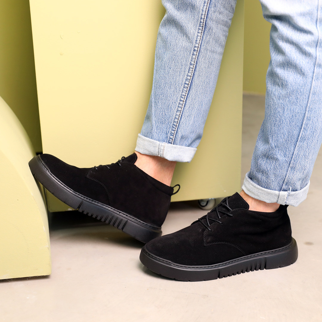 Черевики чоловічі замшеві 586539 Чорні, фото 1