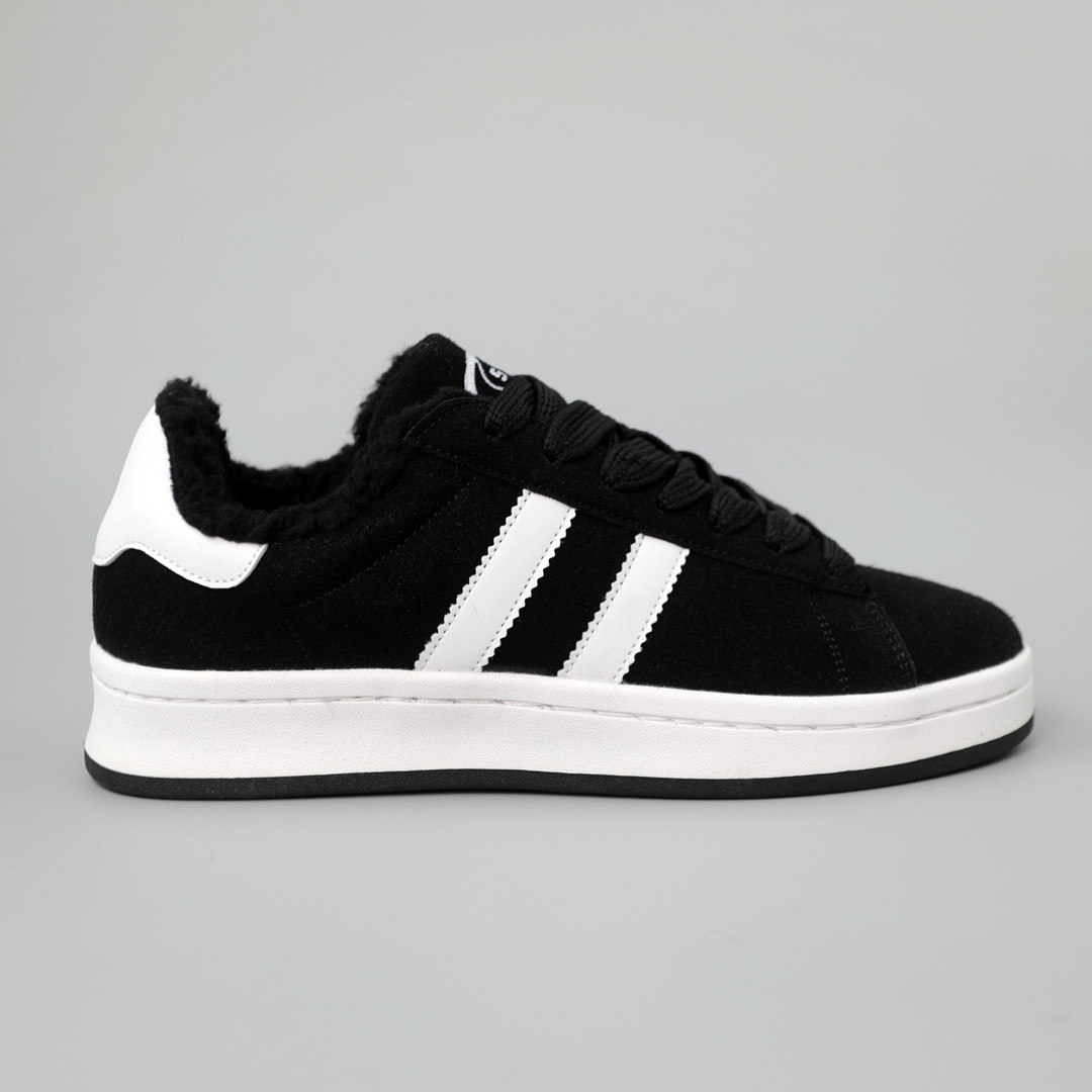 Кеди чоловічі замшеві утепленні 590374 Чорні білі, фото 1