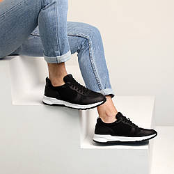 Кросівки чоловічі шкіряні вологостійкі 586629 Чорні