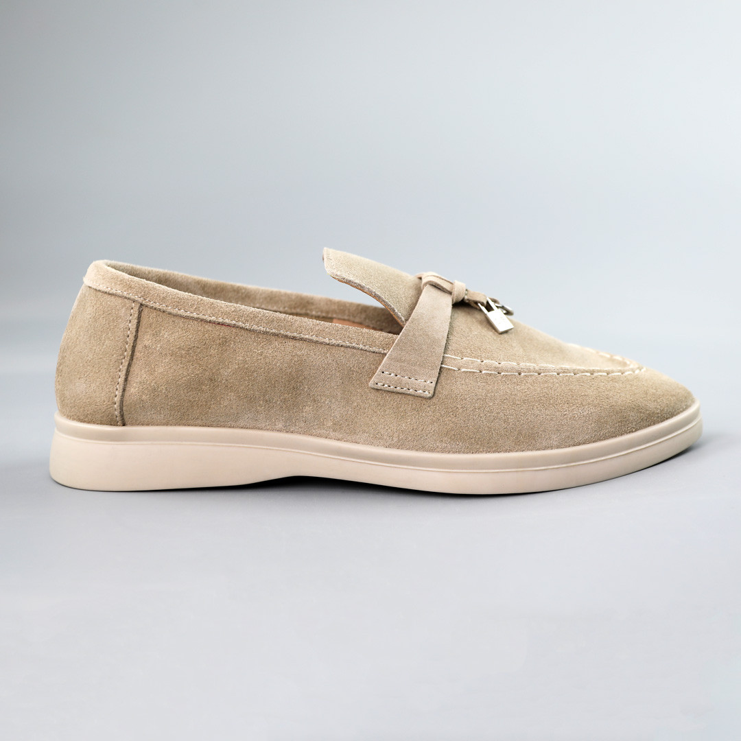 Лофери жіночі осінні замшеві 586284 Бежеві, фото 1