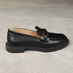 Лофери жіночі шкіряні 588326 Чорні