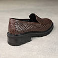 Лофери жіночі шкіряні на тракторній підошві 588274 Коричневі, фото 5
