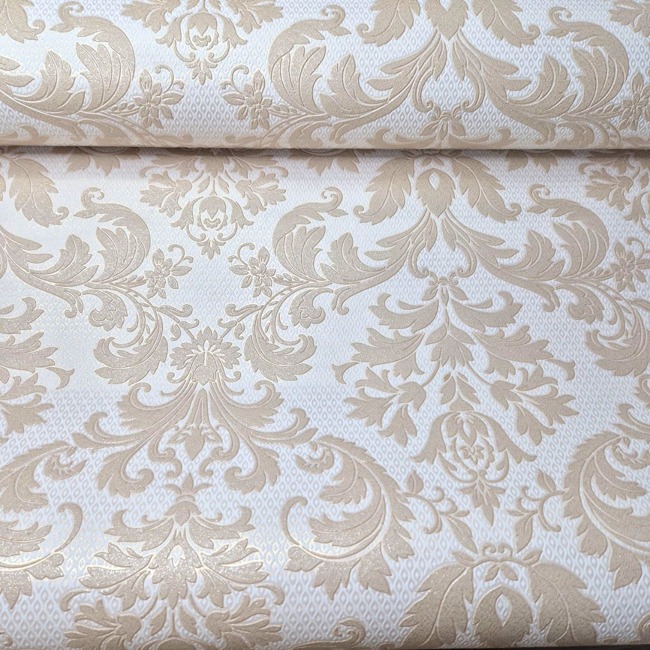 Шпалери вінілові 10.05 × 1.06 м Grandeco IL2004, пісочні, молочні, бежеві в спальню, вітальню, коридор, фото 1