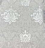 Метрові шпалери вінілові на флізеліновій основі 10,05 × 1,06 Marburg 33620, сірі з класичним дамаск-орнаментом, фото 2