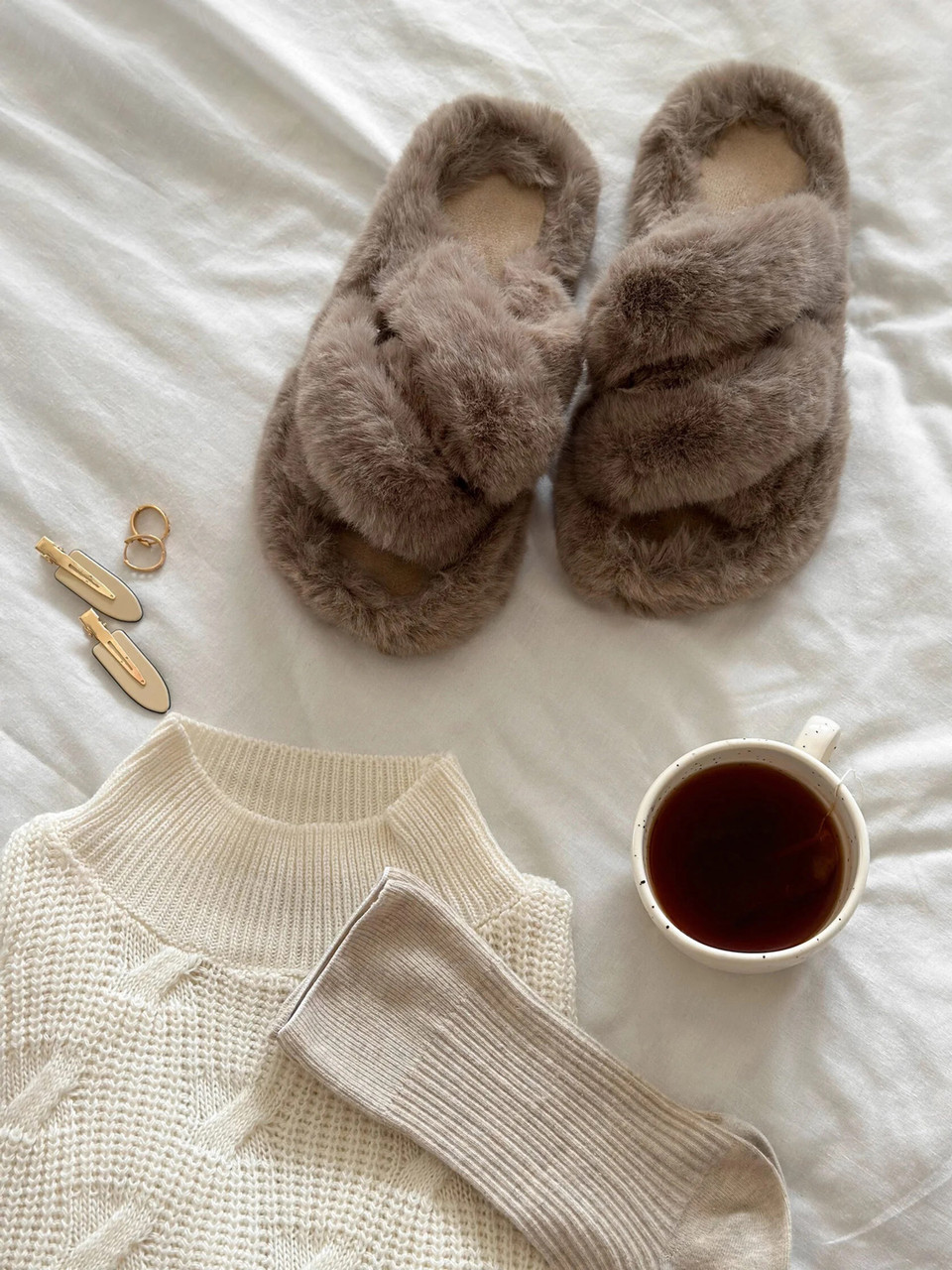 Хатні тапочки хутро 590871 Коричневі, фото 1