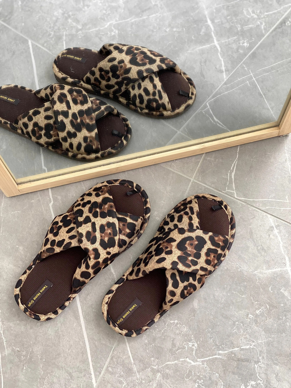 Хатні тапочки леопардові 590836 Коричневі, фото 1