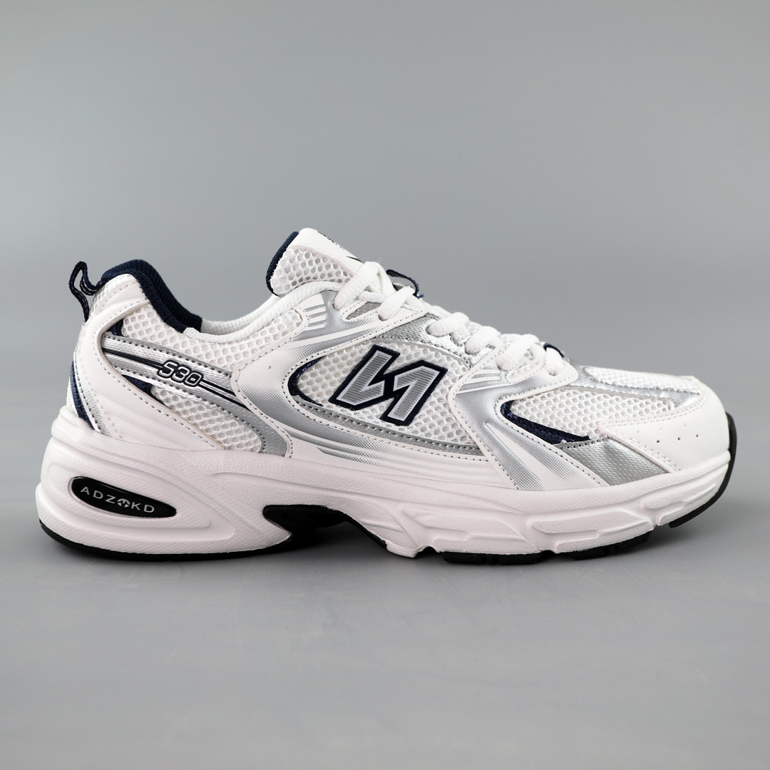 Кросівки чоловічі сітка 591602 Білі сині, фото 1