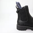 Челсі жіночі шкіряні хутро 586860 Чорні, фото 7
