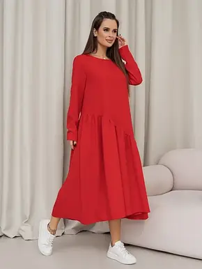 Плаття ISSA PLUS 14454 5XL червоний, фото 3