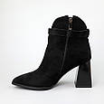 Черевики жіночі замшеві байка 590330 Чорні, фото 3