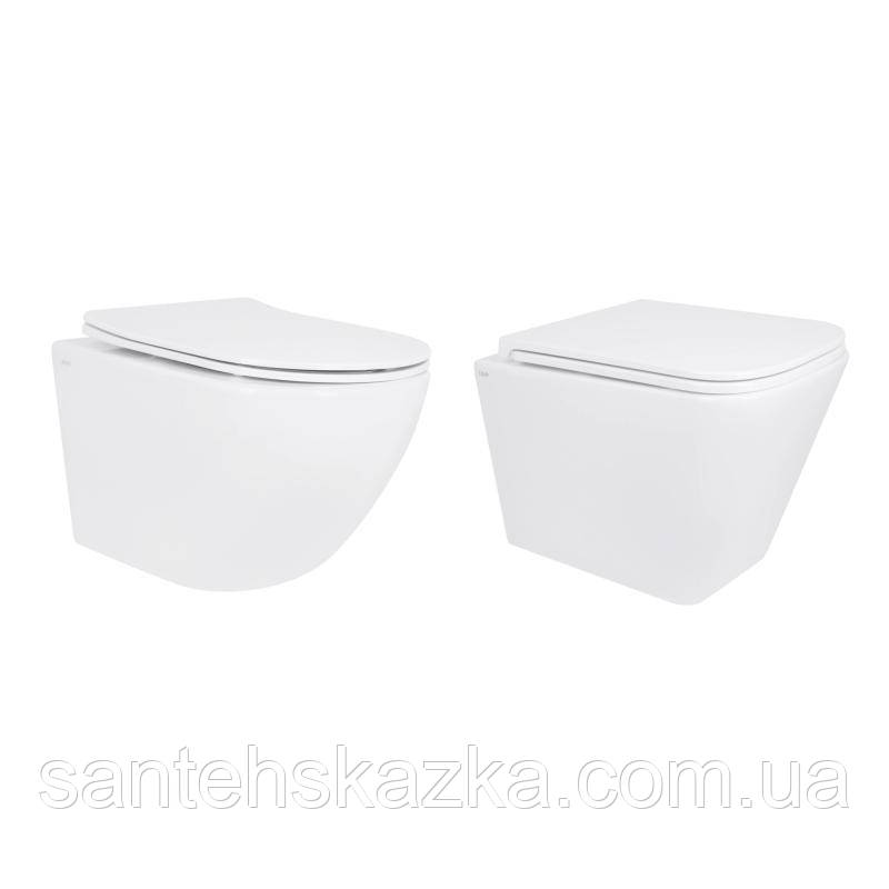 Акційний набір: Унітаз підвісний Jay Ultra Quiet QT07335177W 485х360х320 + Tern Ultra Quiet QT17332303ASW, фото 1