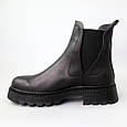 Челсі жіночі шкіряні хутро 590952 Чорні, фото 3