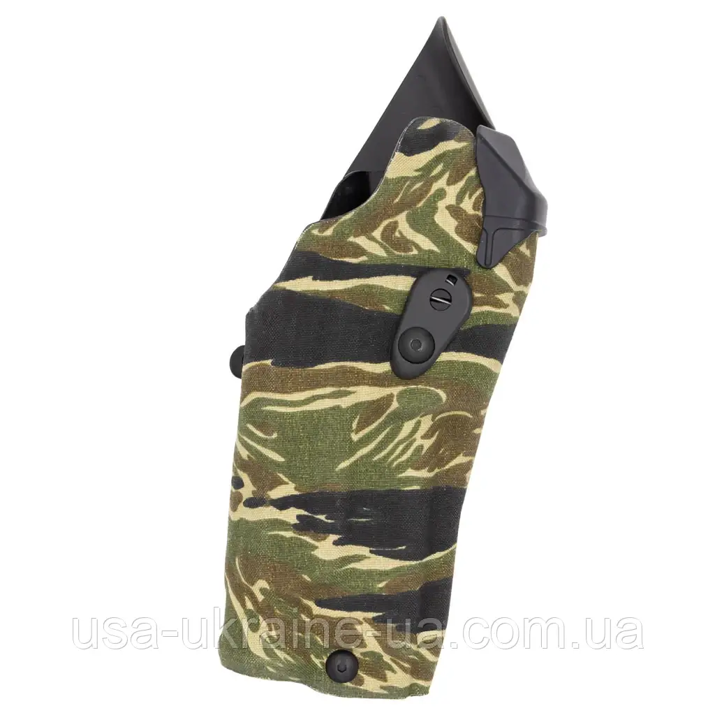 Тактична кобура Safariland 6354RDS - ALS колір тигровий Tiger Stripe Camo з кріпленням QLS 19 Locking Fork, фото 1