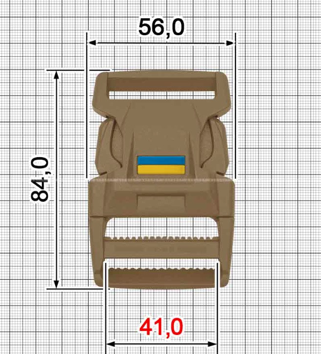 Фастекс тактичний посилений зі вставкою, койот 40мм