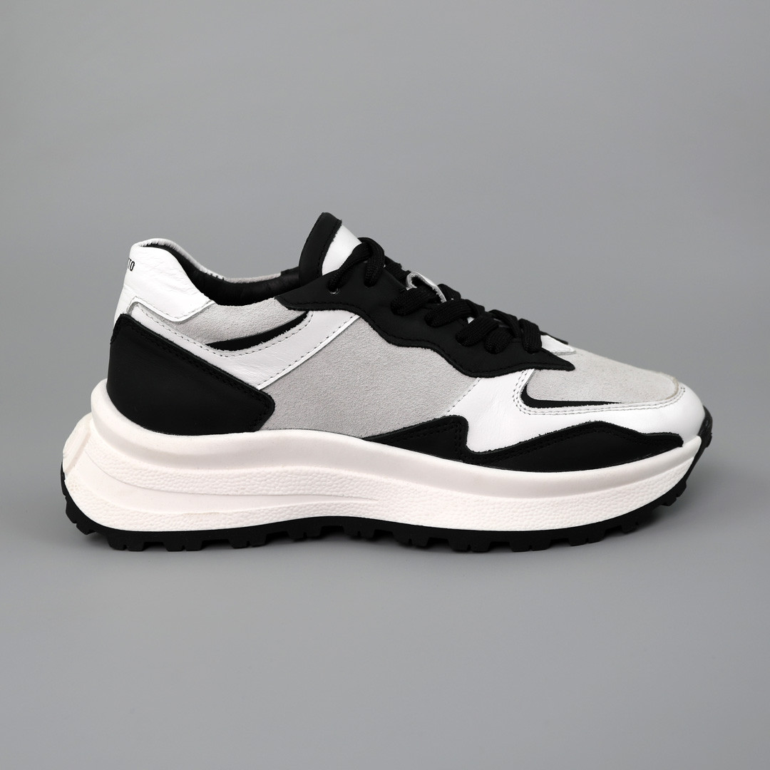 Кросівки жіночі замшеві 588224 Чорні сірі, фото 1