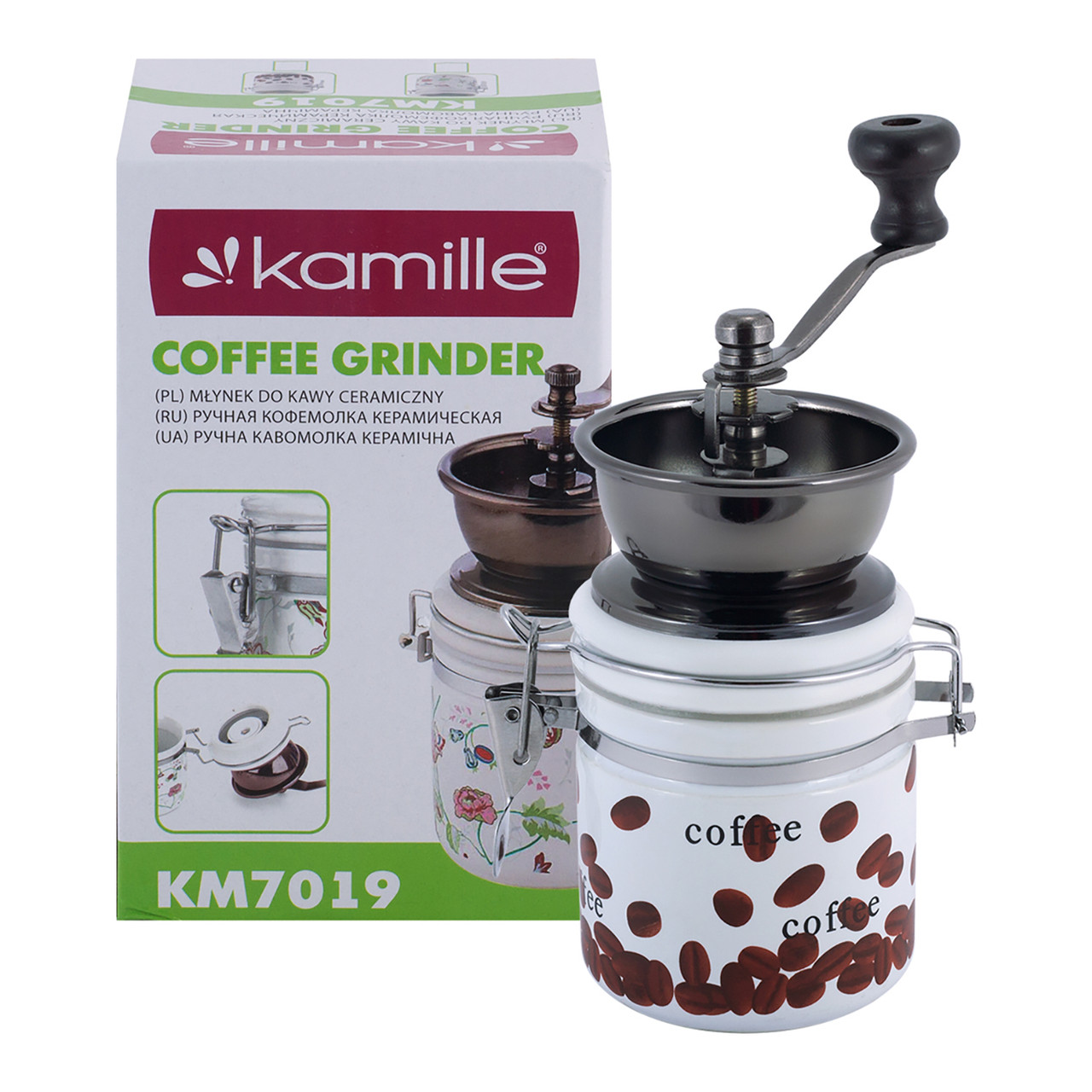 Кавомолка перцемолка млинок для спецій механічний Kamille 7019
