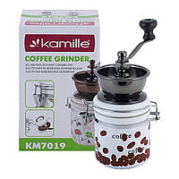Кавомолка перцемолка млинок для спецій механічний Kamille 7019